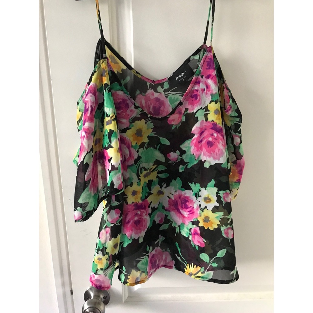 Cold-Shoulder Floral Top